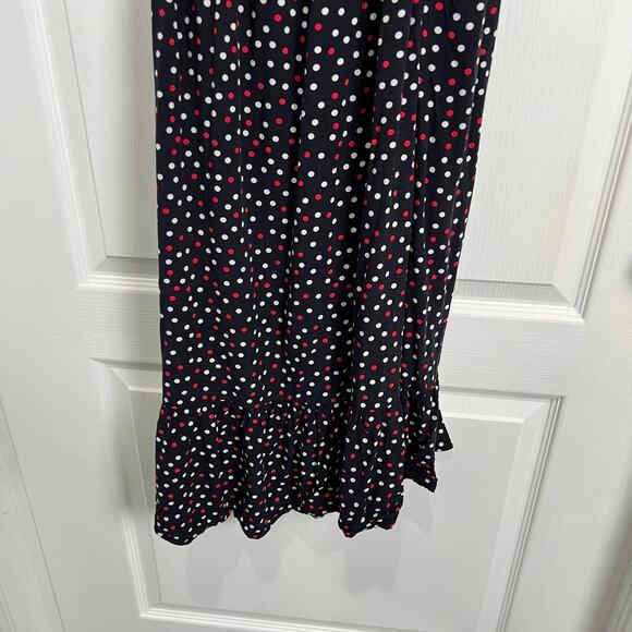 Zara Short Sleeve Black Polka Dot Wrap Midi Dress Women's Size Medium - Picture 9 of 11